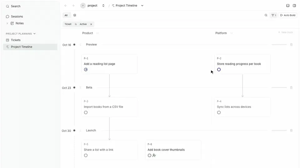 Opening Auto Build, writing a supervisor prompt, and changing the ignore filters
